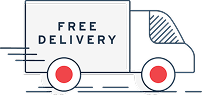 Delivery truck with FREE DELIVERY text