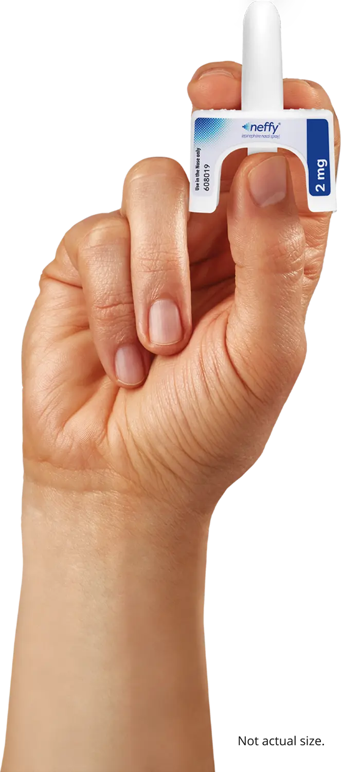 vertical hand holding neffy