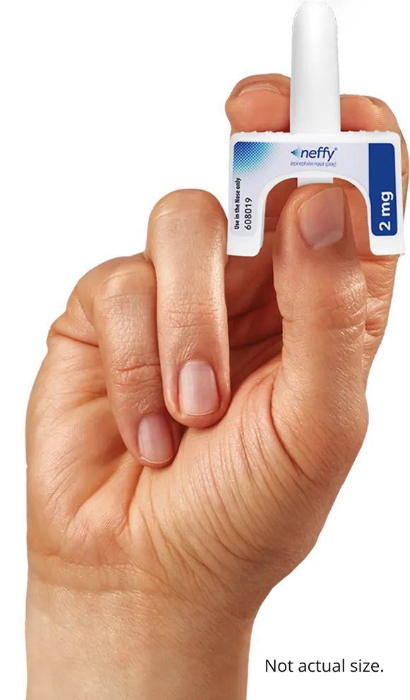 vertical hand holding neffy