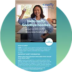 A screenshot of the Patient Education Brochure in a green-teal gradient circle